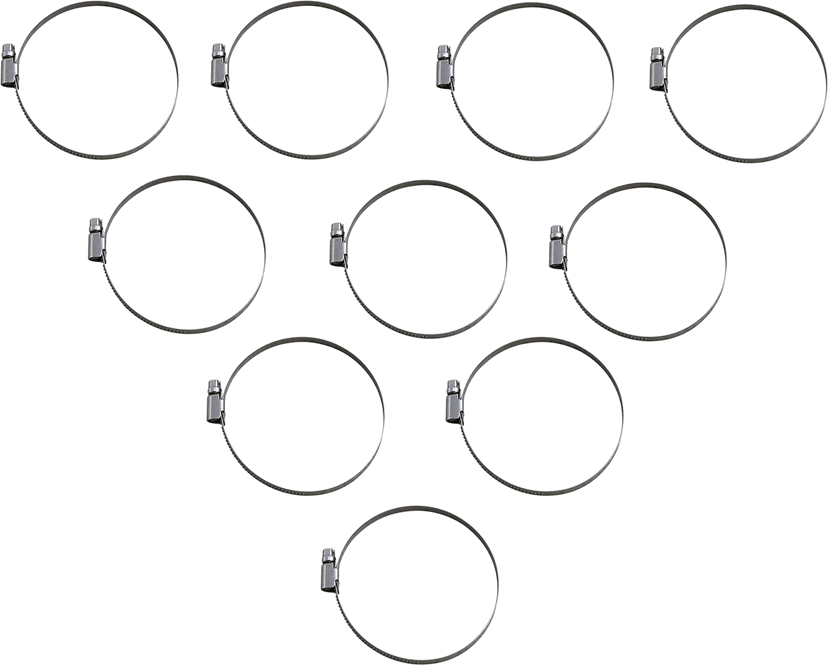 PARTS UNLIMITED 2402-0276 Hose Clamps - Embossed - 70-90 mm - 10 Pack