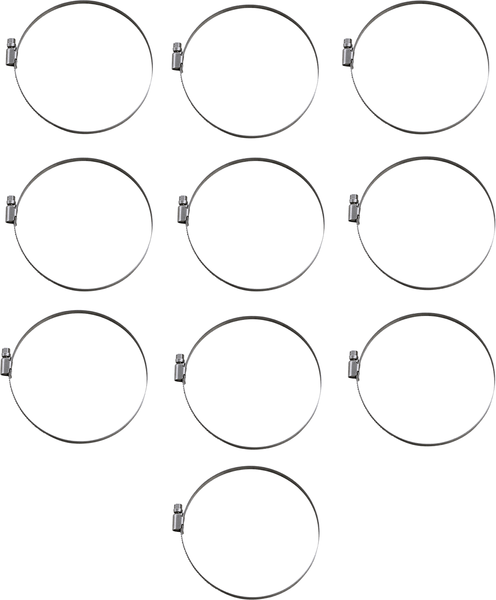 PARTS UNLIMITED 2402-0278 Hose Clamps - Embossed - 100-120 mm - 10 Pack
