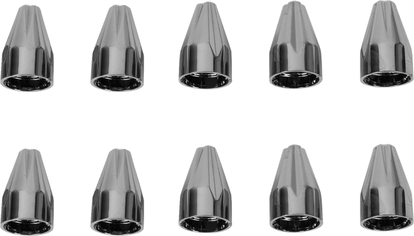 CIRO 2404-0642 Bolt Caps - Engine - Fluted/Spike - 1/4" - Black Chrome — image 1 of 3