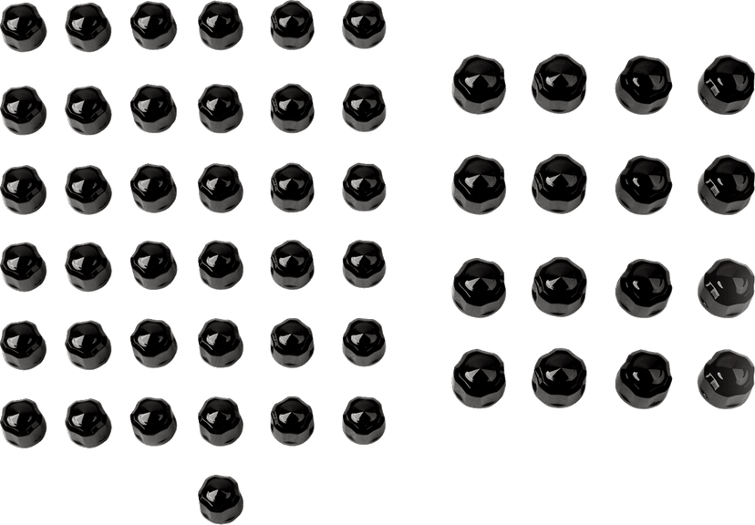 CIRO 2404-0840 Caps - Engine/Bolt/Cover - Crown/Diamond-Cut - Black - M8 — image 1 of 3