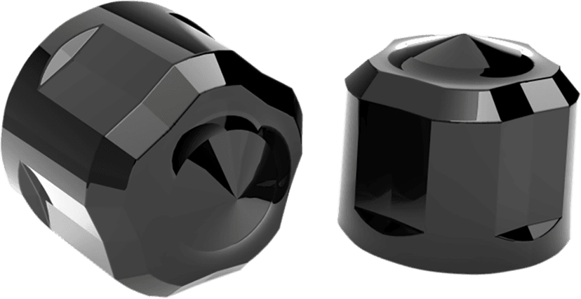 CIRO 2404-0840 Caps - Engine/Bolt/Cover - Crown/Diamond-Cut - Black - M8 — image 2 of 3