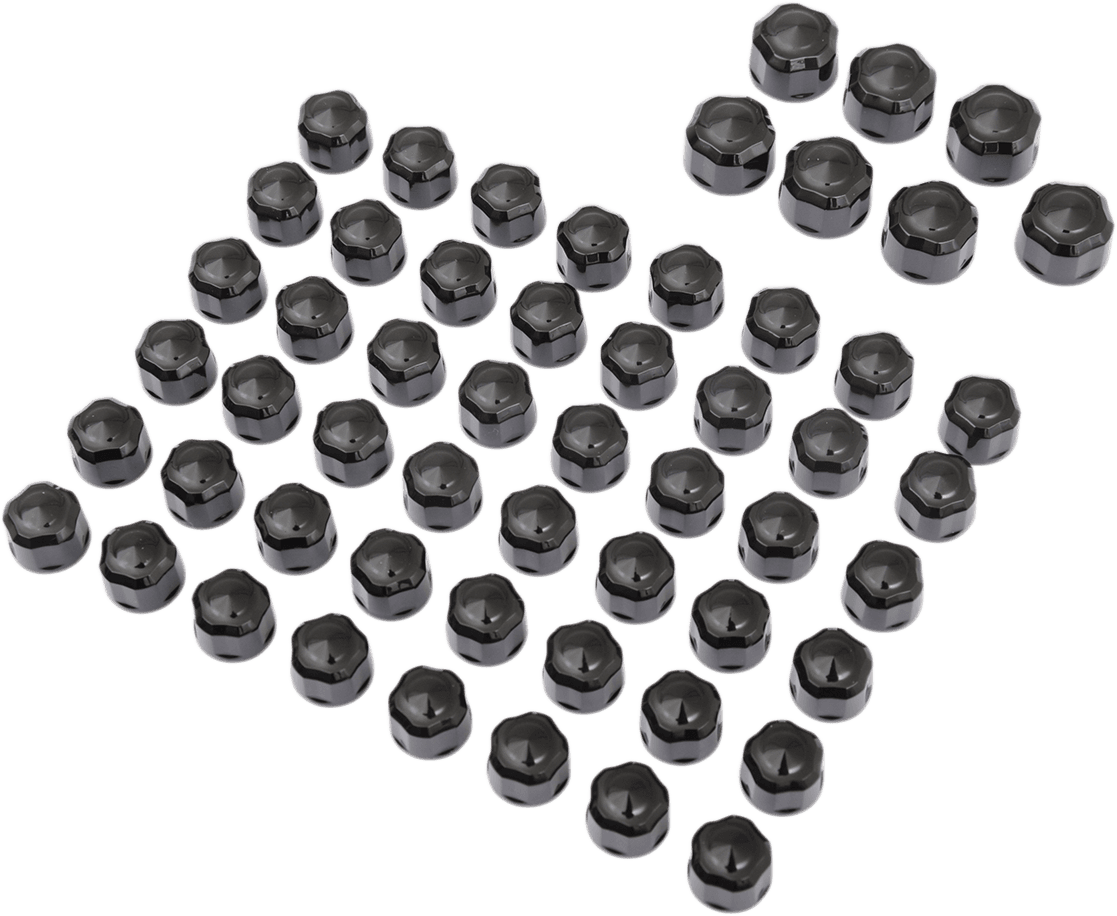 CIRO 2404-0841 Caps - Engine/Bolt/Cover - Crown/Diamond-Cut - Black - Twin Cam