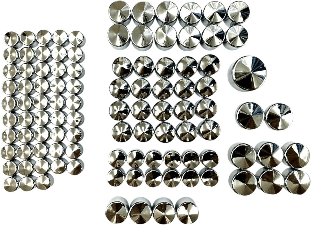 DRAG SPECIALTIES 2404-0982 Bolt Cover Kit - Deluxe/Engine - Chrome - Softail/Touring/Trike