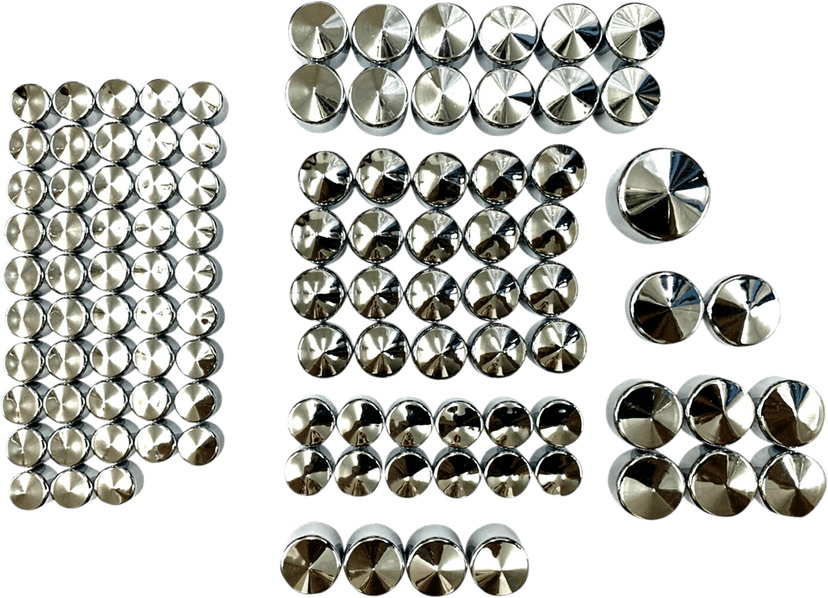 DRAG SPECIALTIES 2404-0982 Bolt Cover Kit - Deluxe/Engine - Chrome - Softail/Touring/Trike