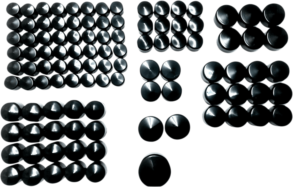 DRAG SPECIALTIES 2404-0983 Bolt Cover Kit - Deluxe/Engine - Black - Softail/Touring/Trike
