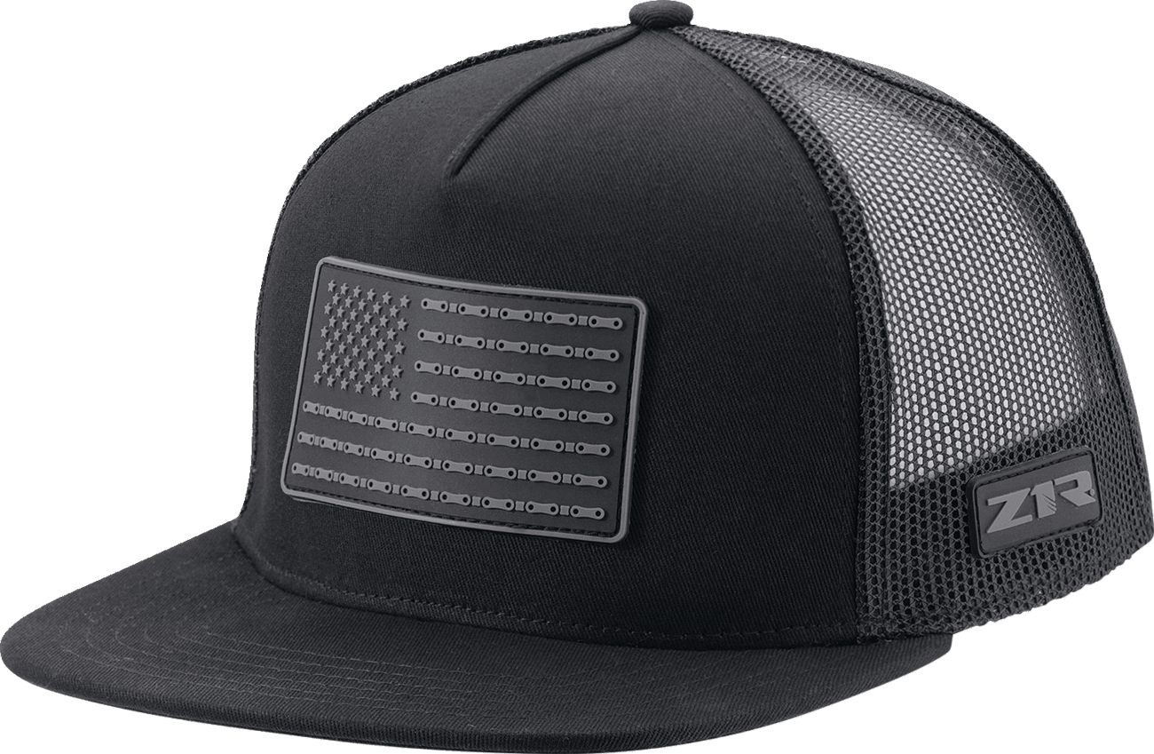 Z1R 2501-4023 Flag Patch Snapback Hat - Black