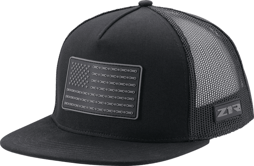 Z1R 2501-4023 Flag Patch Snapback Hat - Black