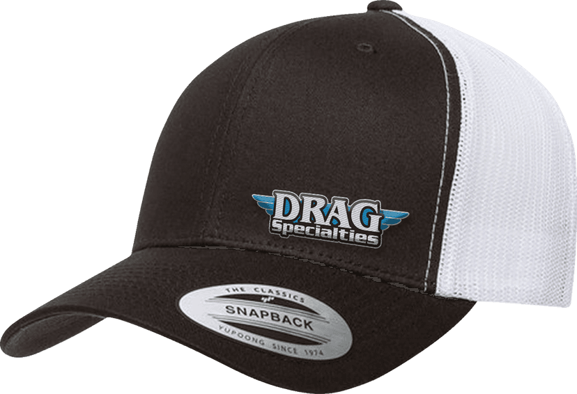 DRAG SPECIALTIES 2501-4045 Drag Specialties Mesh Snapback Hat - Black/White