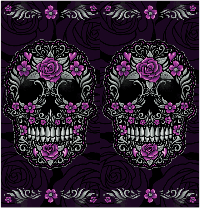 LETHAL THREAT 2502-0163 Neck Scarf - Floral Skull