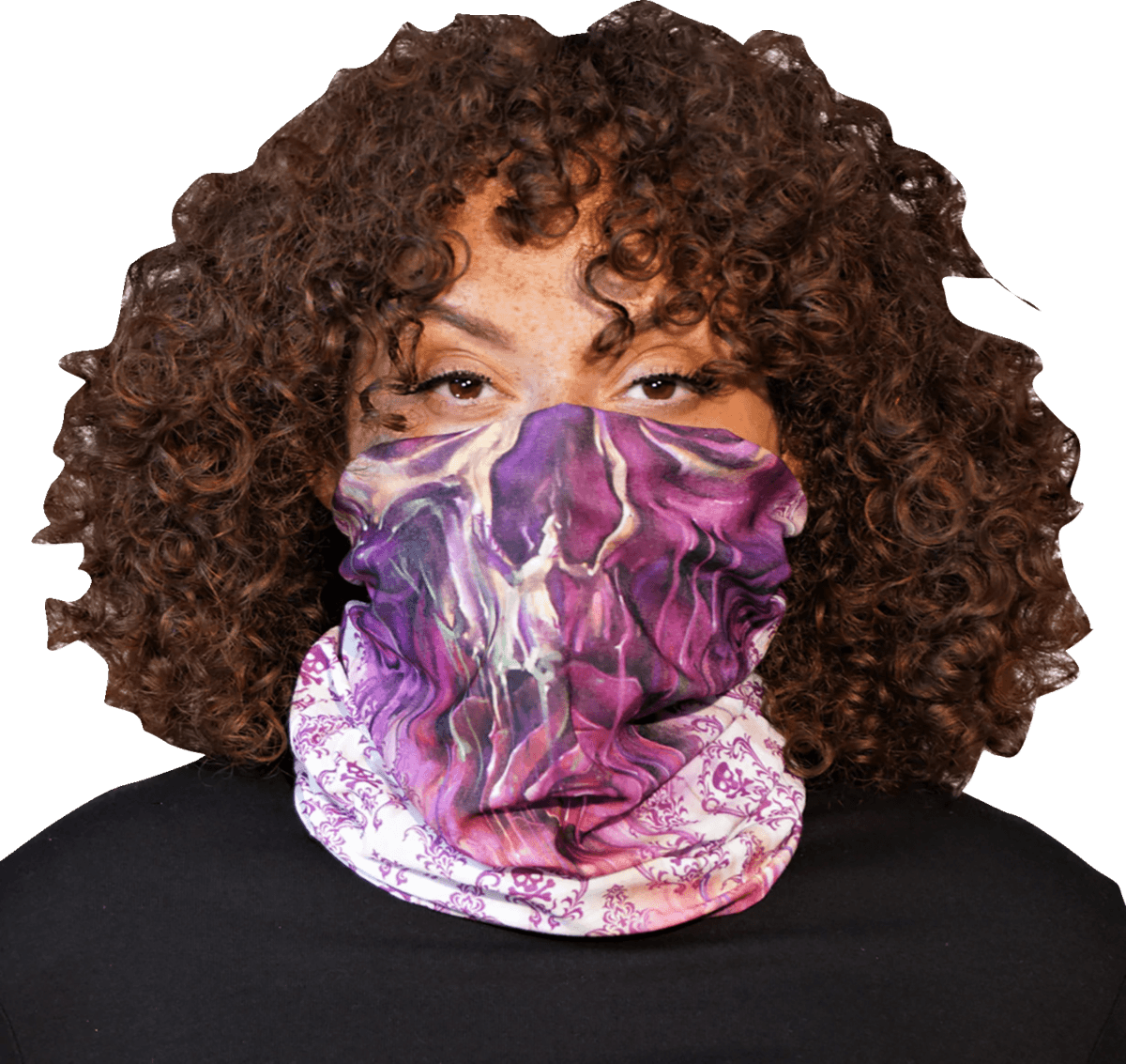 LETHAL THREAT 2502-0290 Watercolor Skull Face Neck Scarf