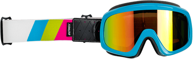 BILTWELL 2601-2580 Overland 2.0 Goggle - Tri-Stripe - Cyan/Jet Boat - Bronze Lens