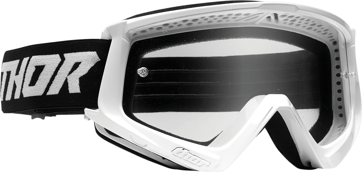 THOR 2601-2702 Combat Goggle - Racer - White/Black - Clear Lens