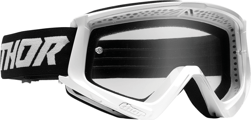 THOR 2601-2702 Combat Goggle - Racer - White/Black - Clear Lens