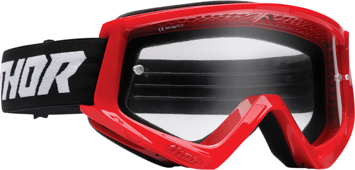 THOR 2601-2704 Combat Goggle - Racer - Red/Black - Clear Lens