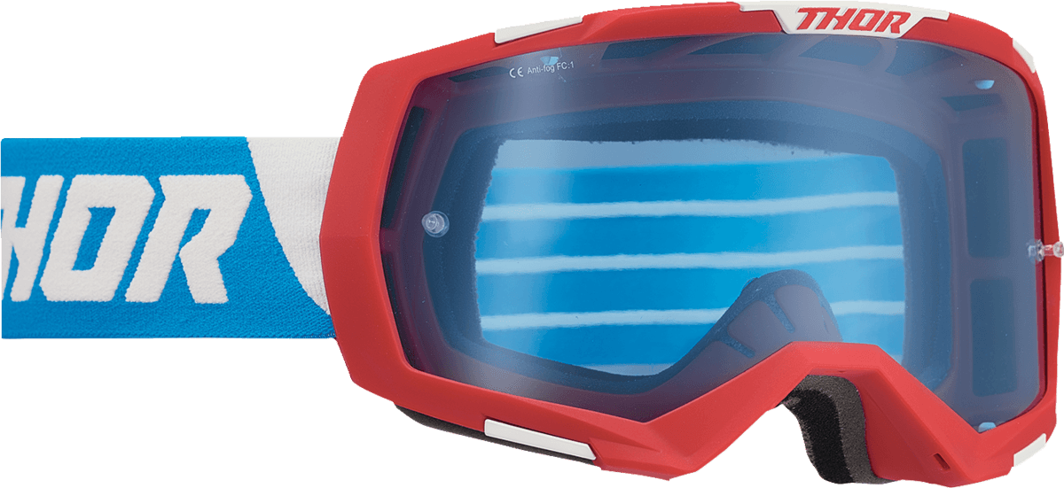 THOR 2601-2967 Regiment Goggle - Red/White/Blue - Blue Lens