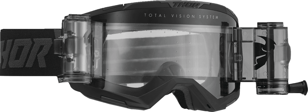 THOR 2601-2970 Regiment Storm Goggle - Roll-Off - Black - Clear Lens