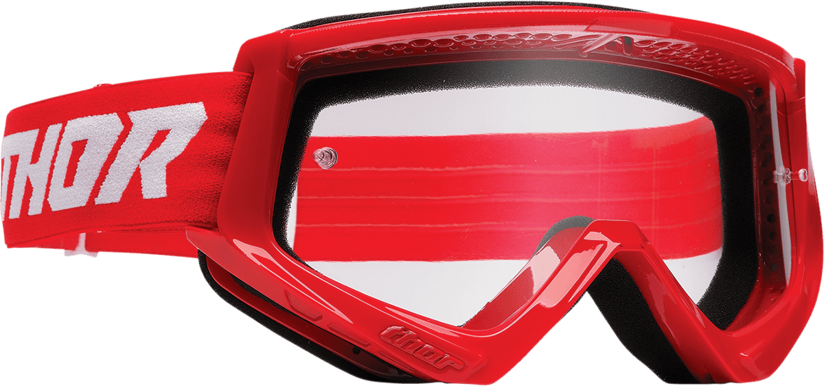 THOR 2601-3053 Youth Combat Goggle - Racer - Red/White