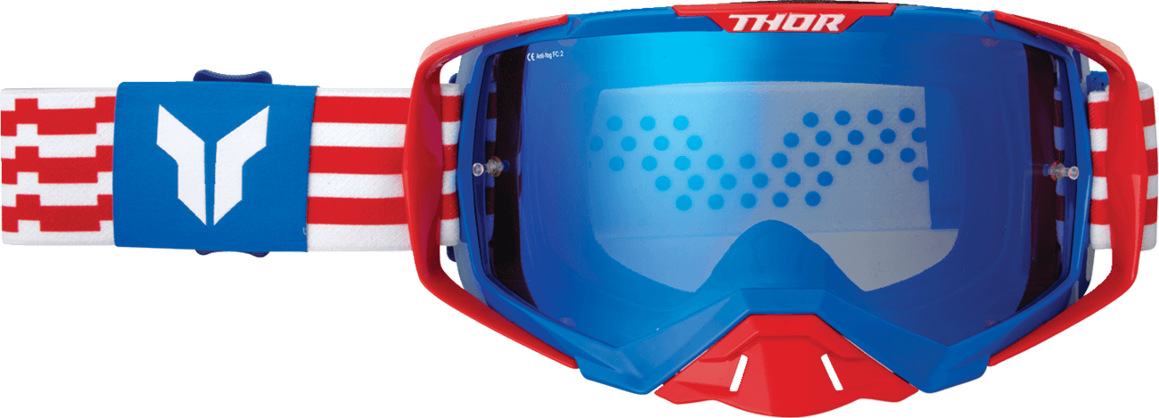 THOR 2601-3700 Activate Goggle - Patriot - Red/White/Blue - Blue Mirror Lens