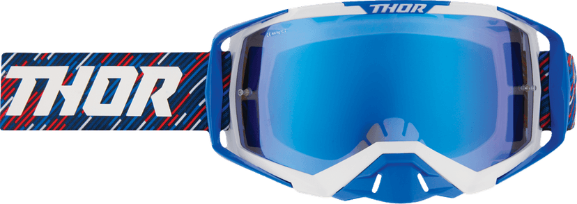 THOR 2601-3708 Activate Goggle - Stripes - Red/White/Blue - Blue Mirror Lens