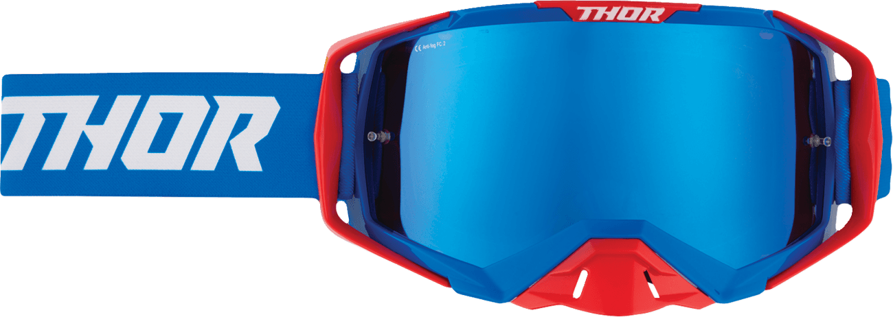 THOR 2601-3709 Activate Goggle - Flite - Red/White/Blue - Blue Mirror Lens