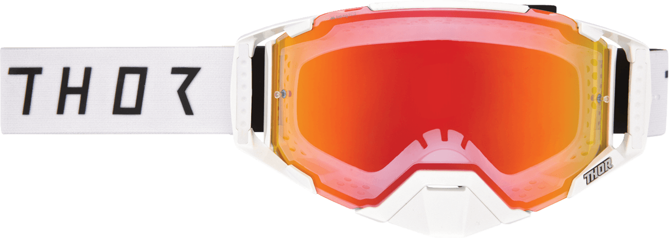 THOR 2601-4025 Ascend LTD Goggle - Synth - White - Lemon/Red-Orange Mirror Lens