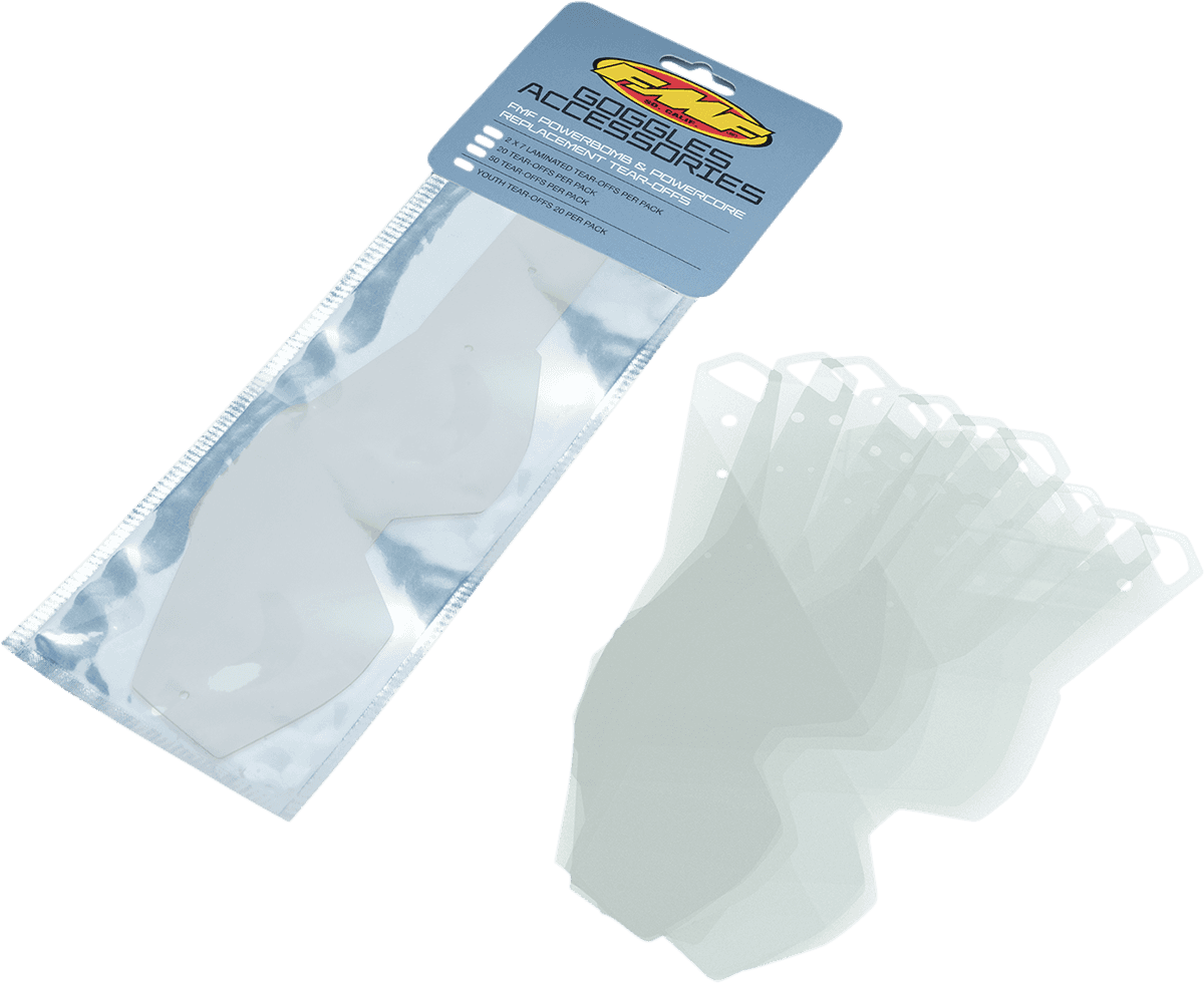 FMF 2602-0991 PowerBomb/PowerCore Tear-Offs - Standard - 20 Pack