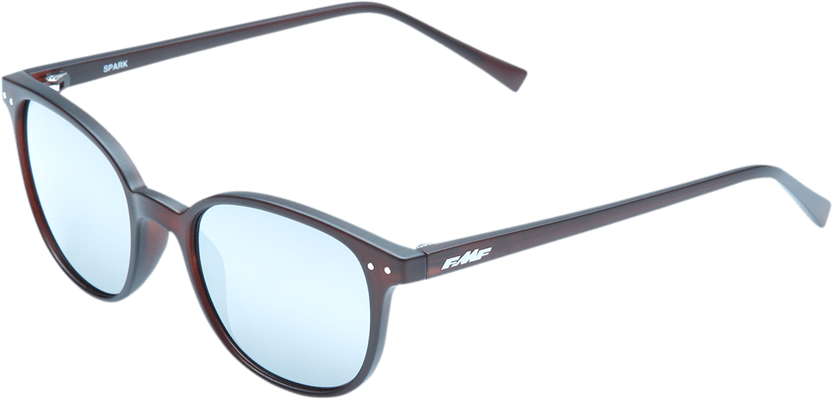FMF 2610-1348 Spark Sunglasses - Matte Crystal Rootbeer - Silver Mirror Lens