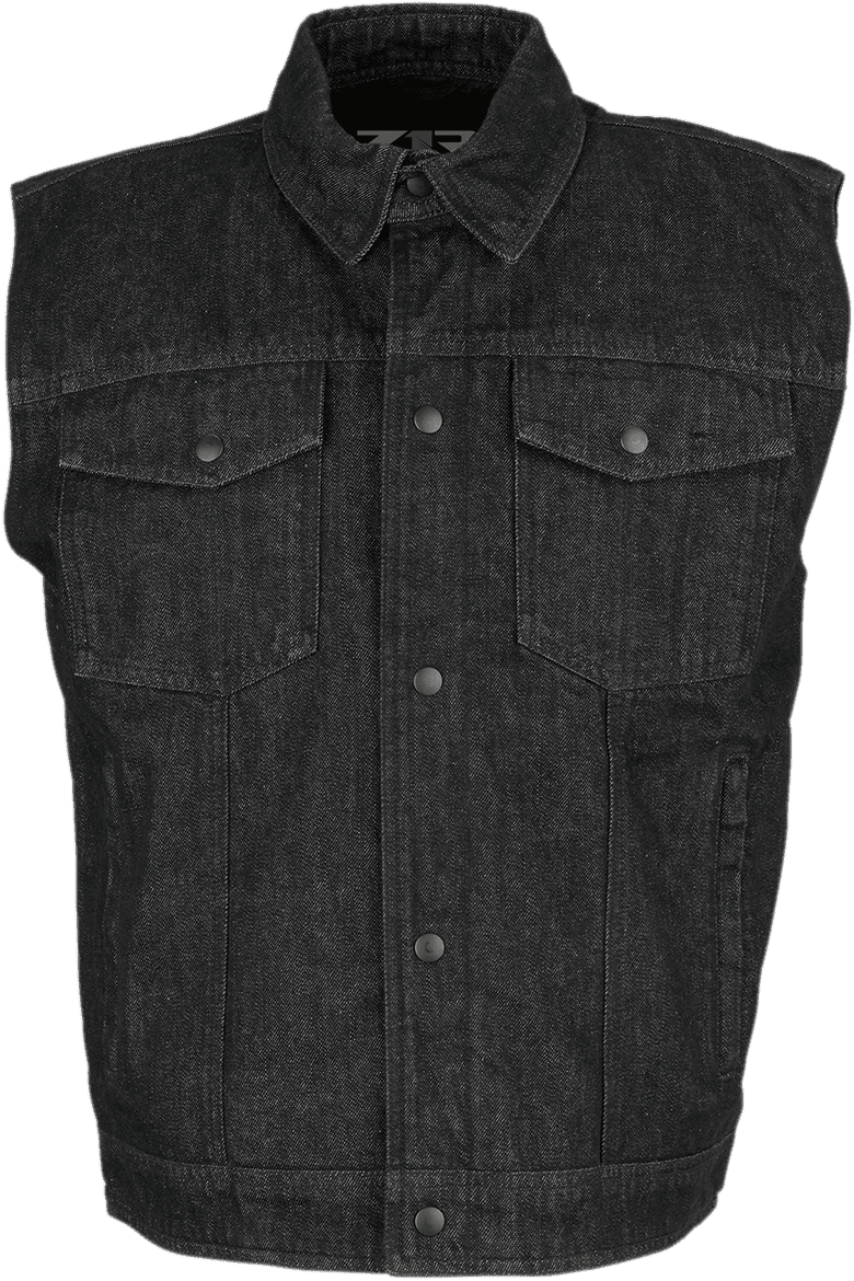 Z1R 2820-4491 Denim Vest - Black - 5XL