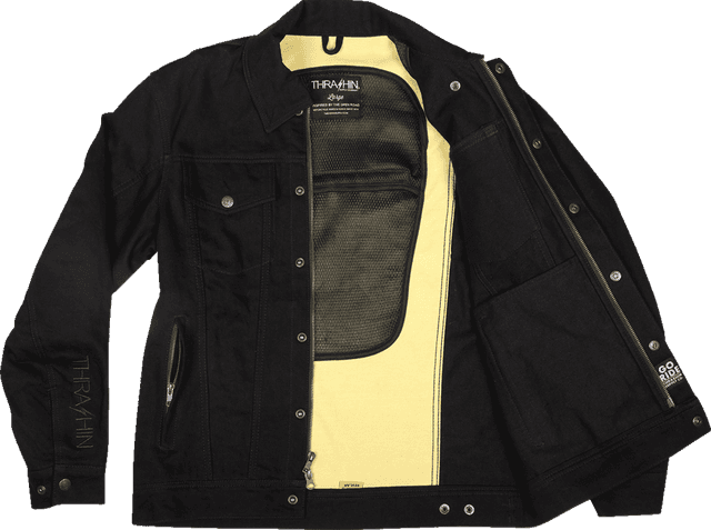 THRASHIN SUPPLY CO. 2820-6481 Highway v2 Denim Riding Jacket - Black - Medium — image 12 of 12