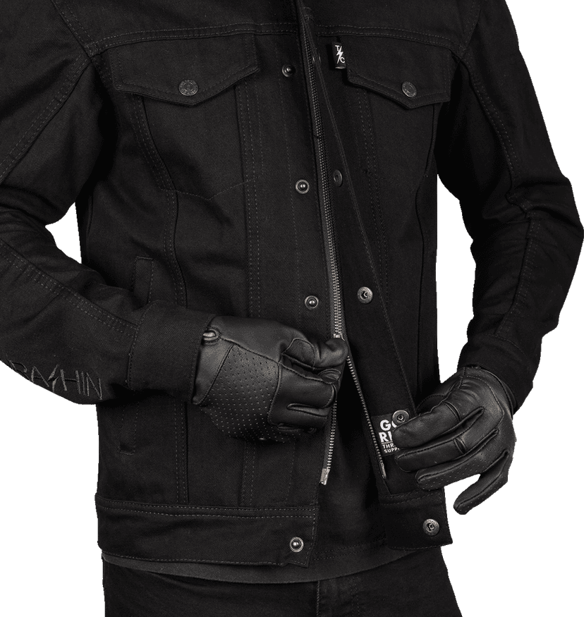 THRASHIN SUPPLY CO. 2820-6484 Highway v2 Denim Riding Jacket - Black - 2XL — image 5 of 12