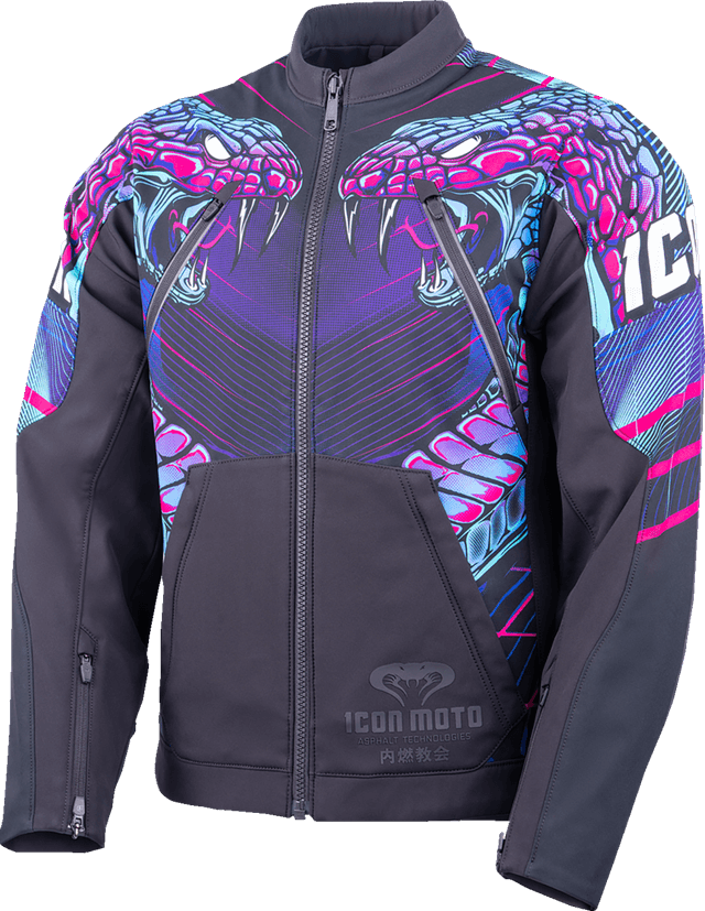 ICON 2820-7783 Synthwave Merc3 Lazer Cobra™ Jacket - Black - XL — image 1 of 2