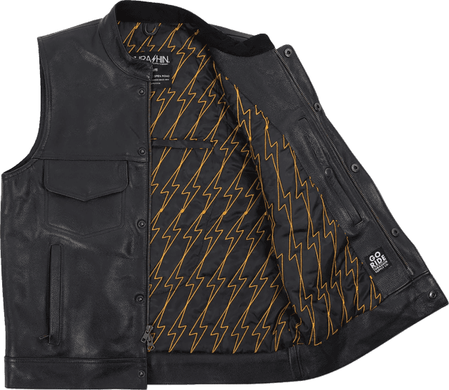 THRASHIN SUPPLY CO. 2820-8104 Mulholland Leather Riding Vest - Black - XL — image 2 of 8