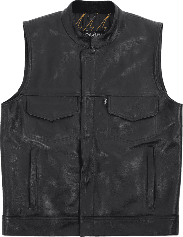 THRASHIN SUPPLY CO. 2820-8105 Mulholland Leather Riding Vest - Black - 2XL — image 1 of 8