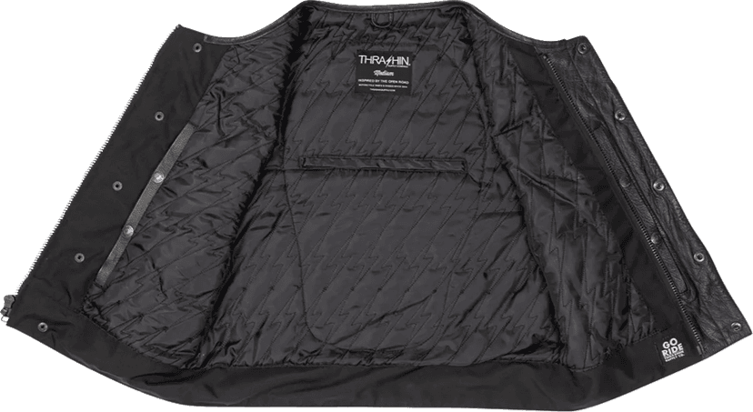 THRASHIN SUPPLY CO. 2820-8108 Encinal Leather Shorty Riding Vest - Black - Medium — image 3 of 6