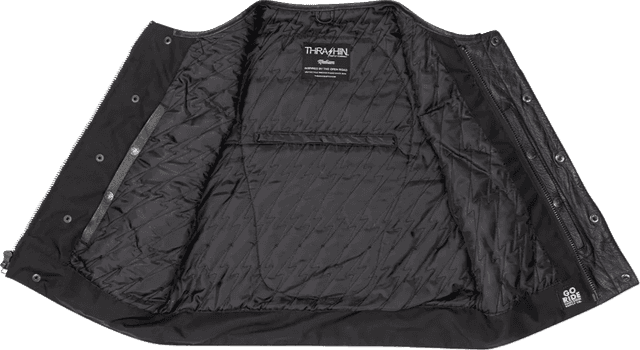 THRASHIN SUPPLY CO. 2820-8109 Encinal Leather Shorty Riding Vest - Black - Large — image 3 of 6