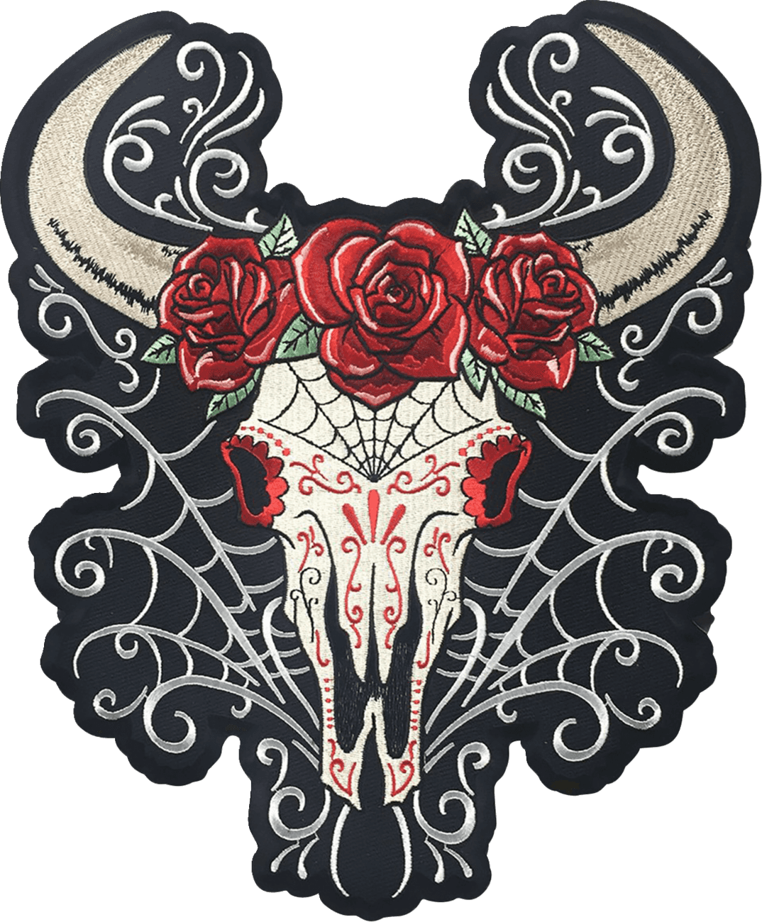 LETHAL THREAT 2840-0185 D.O.D Western Skull Large Embroidered Patch - Large