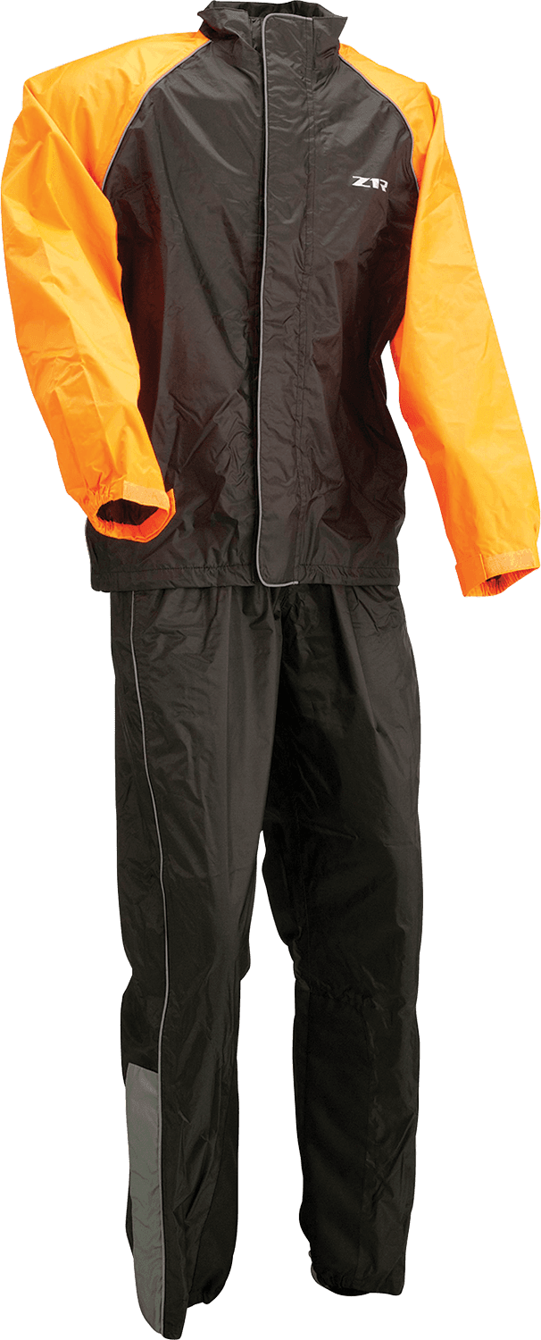 Z1R 2851-0530 2-Piece Rainsuit - Black/Orange - Medium — image 1 of 2