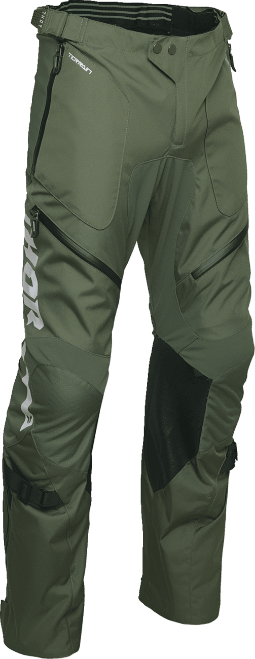 THOR 2901-12150 Terrain Over-the-Boot Pants - Army/Charcoal - US 30