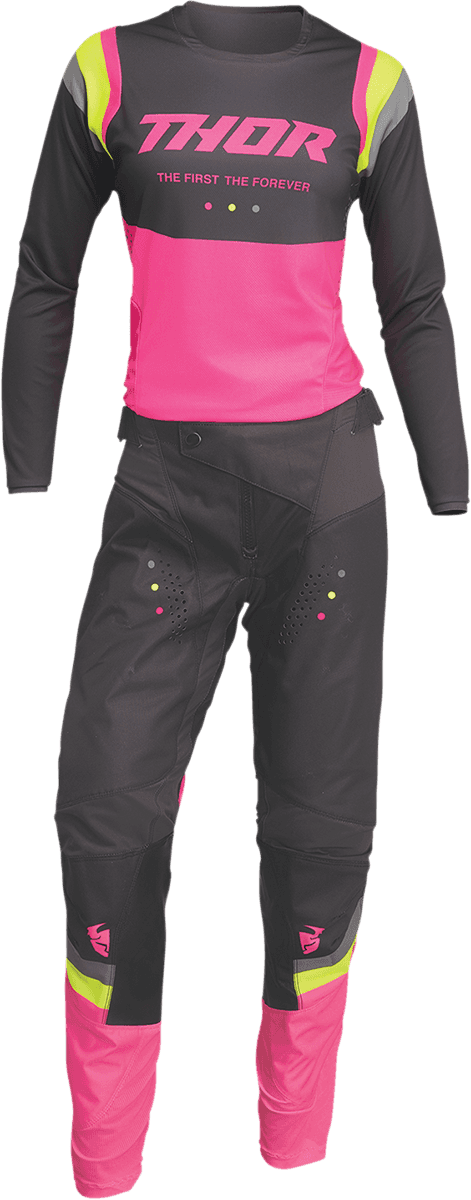 THOR 2902-0297 Women's Pulse Rev Pants - Charcoal/Pink Fluo - US 7/8 — image 4 of 5