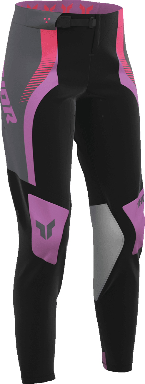 THOR 2902-0406 Women's Sportmode Velocity Pants - Black/Orchid - US 13/14