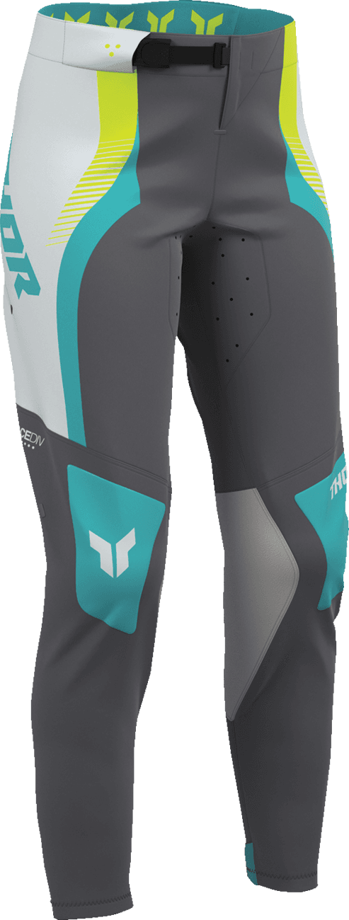 THOR 2902-0412 Women's Sportmode Velocity Pants - Gray/Aqua - US 9/10 — image 1 of 10