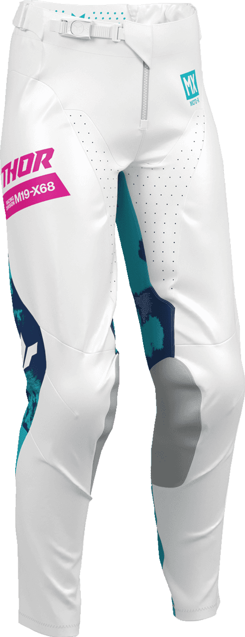 THOR 2902-0415 Women's Launchmode Bleach Pants - White/Aqua - US 00/0