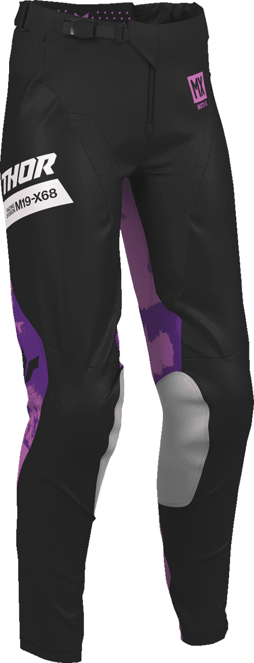 THOR 2902-0425 Women's Launchmode Bleach Pants - Black/Orchid - US 3/4 — image 1 of 8
