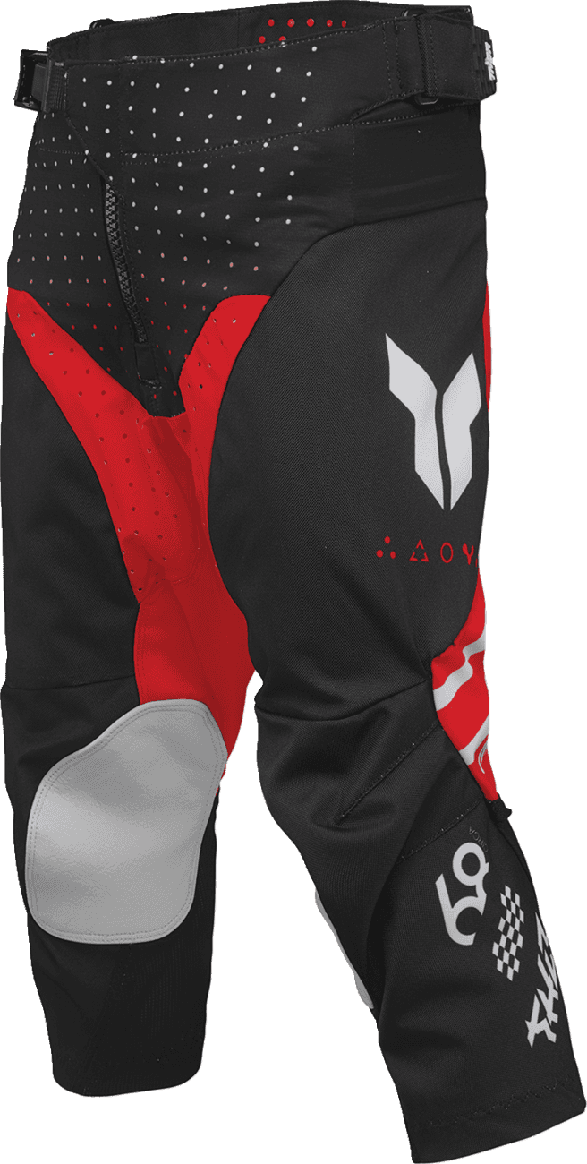 THOR 2903-2604 Youth Launchmode Futura Pants - Black/Red - US 20