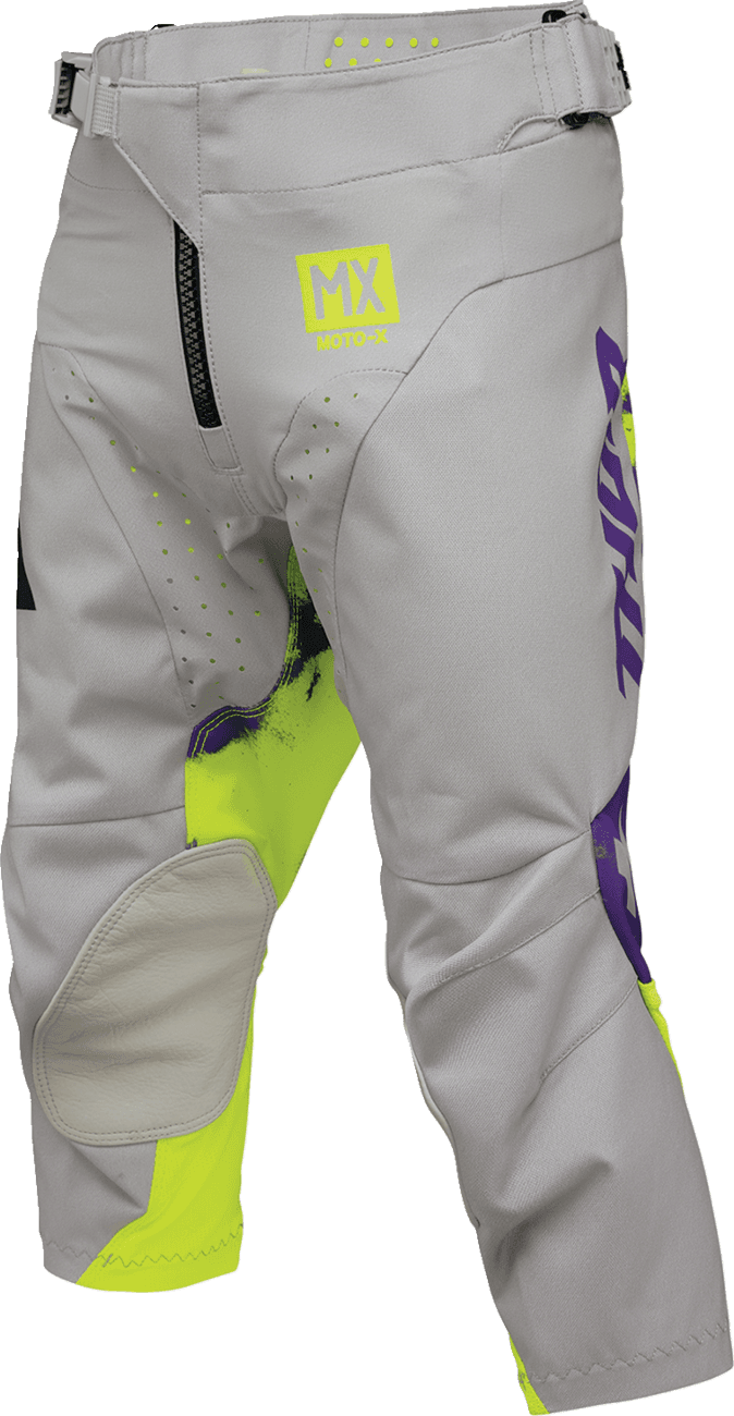 THOR 2903-2615 Youth Launchmode Bleach Pants - Gray/Acid - US 18