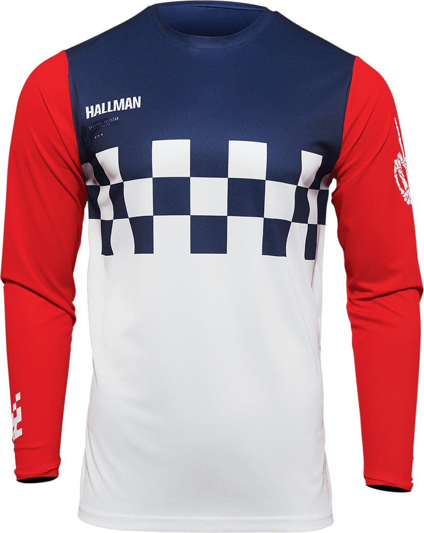 THOR 2910-6577 Hallman Differ Cheq Jersey - White/Red/Blue - Small — image 1 of 2