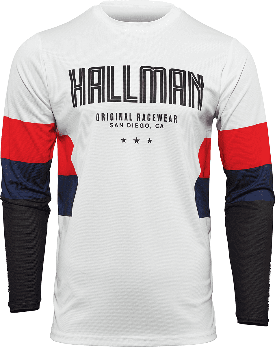 THOR 2910-6605 Hallman Differ Draft Jersey - White/Red/Navy - XL