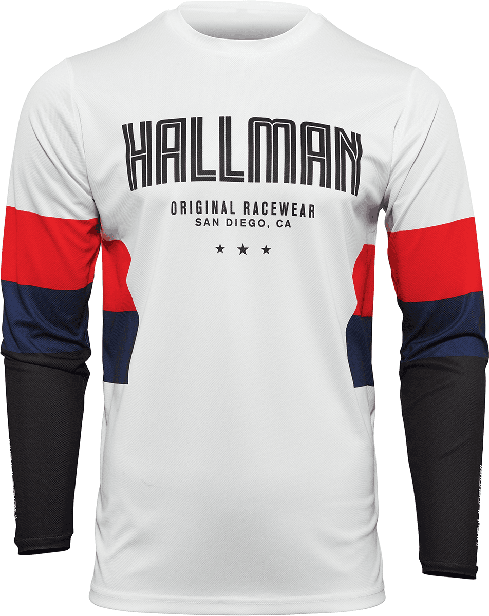 THOR 2910-6605 Hallman Differ Draft Jersey - White/Red/Navy - XL