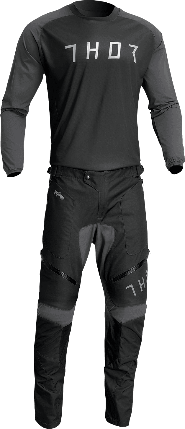 THOR 2910-7160 Terrain Jersey - Black/Charcoal - Small — image 3 of 4