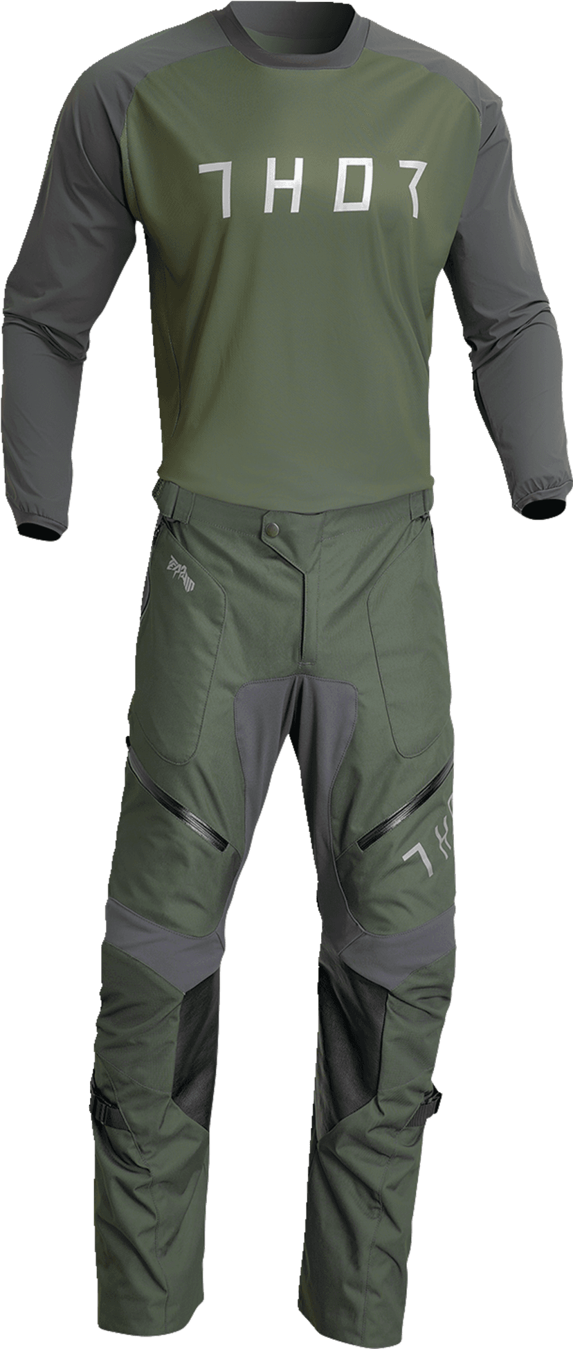 THOR 2910-7171 Terrain Jersey - Army/Charcoal - 3XL — image 2 of 4